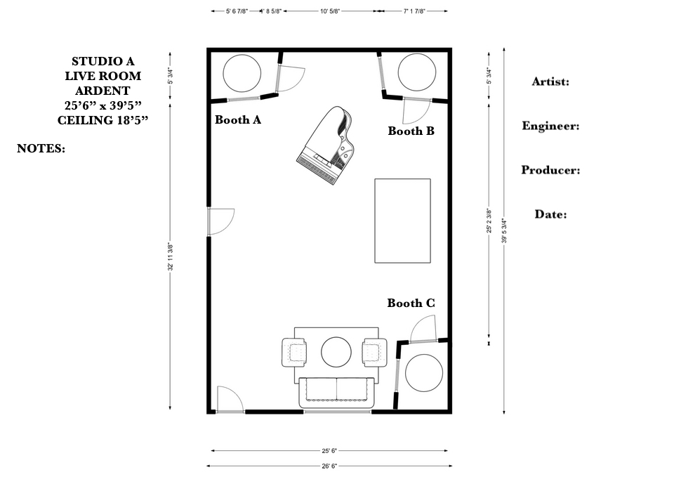 STUDIO A LIVE ROOM PRINTABLE